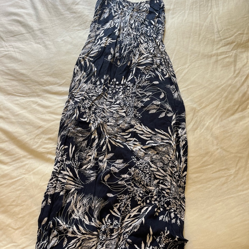 Elegant Black and White Floral Dress